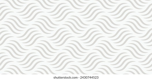 Geometric wavy  Gray and white texture. Vector wave seamless pattern.  simple geometric curve texture background.
