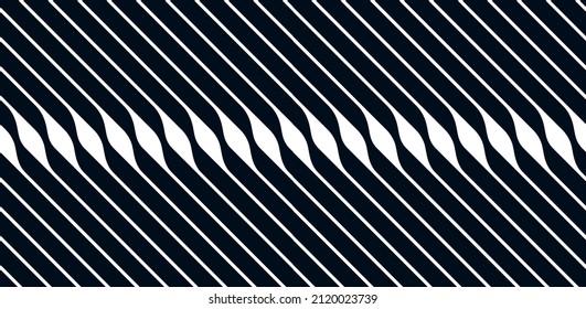 Líneas onduladas geométricas vectores de patrones sin costura, imagen de diseño de fondo 3D dimensional interminable, textura de mosaico con curvatura estriada.