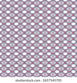 Geometric Weave A Seamless Red and Blue Repeating Motif