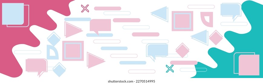 Geometric Web Banner Background with gradient color.Template Design with liquid shape. Trendy art geometric Background with flat, minimalist style Vector poster Colorful Abstract Background.

