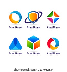 Geometric web icon logo element template