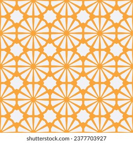 Geometric wheel orange abstract seamless pattern