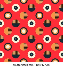 Geometric wheels symmetry seamless pattern. Autentic design for textile, print or digital.