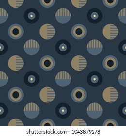 Geometric wheels symmetry seamless pattern. Autentic design for textile, print or digital.