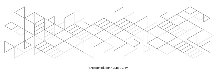 Geometric white background.Outline line drawing.Line art.Vector illustration.