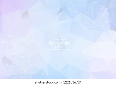 Geometric White Blue Polygonal background molecule and communication. Connected lines with dots. Minimalism chaotic illustration background. Concept of the science, chemistry, medicine, technology.