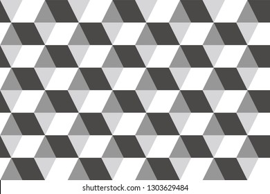 geometric white cubes abstract seamless pattern, 3d vector background
