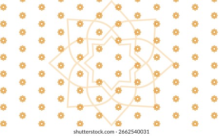 Geometric White and Gold Seamless Pattern Featuring Small Abstract Stars, Dots, and Diamonds – Elegant Minimal Vector for Premium Decor and Fashion Applications