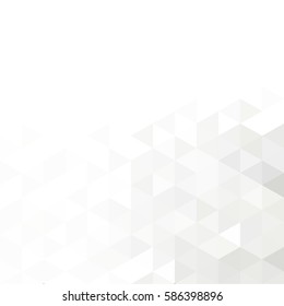 Geometric white gray background with mesh of triangles. Mosaic style
