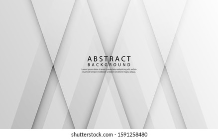 Geometric white and gray color background with abstract style. Modern design template concept. Decorative web layout, poster, banner, brochure, etc. Vector illustration