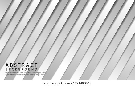 Geometric white and gray color background with abstract style. Modern design template concept. Decorative web layout, poster, banner, brochure, etc. Vector illustration
