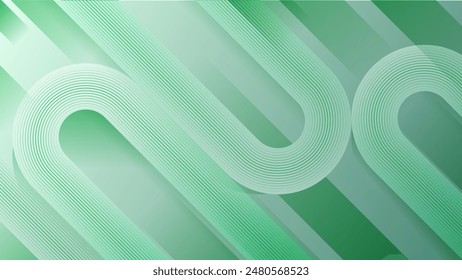 Geometric white green abstract background.Diagonal stripes pattern. Elegant modern lines texture. Graphic design element. Futuristic concept. Horizontal banner template.