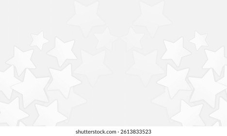 Geometric white and grey gradient background with star shape, light overlay and shadow, vector illustration.