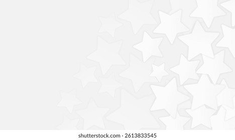 Geometric white and grey gradient background with star shape, light overlay and shadow, vector illustration.