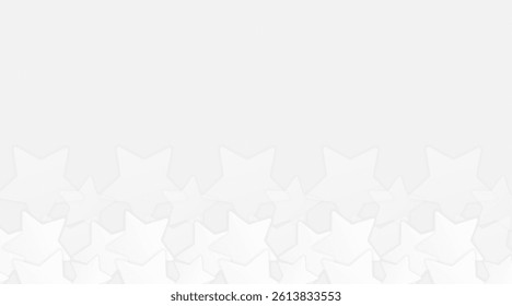 Geometric white and grey gradient background with star shape, light overlay and shadow, vector illustration.