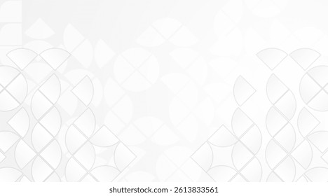 Geometric white and grey gradient background with light overlay and shadow, vector illustration.
