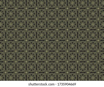 Geometric white knots repetion pattern set collage with dark grey at background. Based in Celtic Art