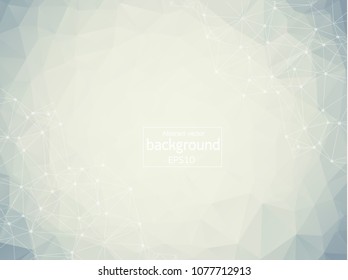 Geometric White Polygonal background molecule and communication. Connected lines with dots. Minimalism background. Concept of the science, chemistry, biology, medicine, technology.