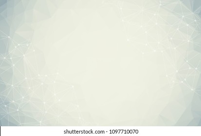 Geometric White Polygonal background molecule and communication. Connected lines with dots. Minimalism background. Concept of the science, chemistry, biology, medicine, technology.