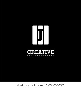 Leyenda del logo J cuadrado blanco geométrico concepto de diseño creativo