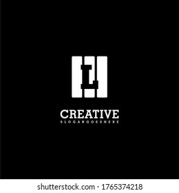 Geometric white square L logo letter creative design concept