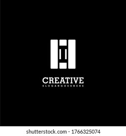 Cuadrado blanco geométrico I letra logo concepto de diseño creativo