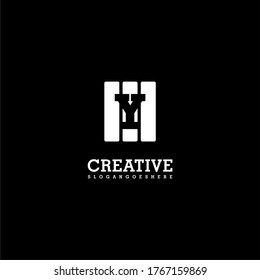 Letra geométrica cuadrada blanca Y logo concepto de diseño creativo