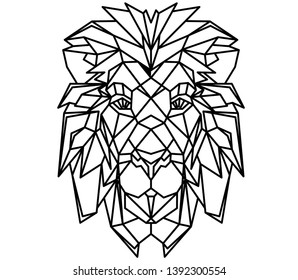 geometric wild animals vector lines
