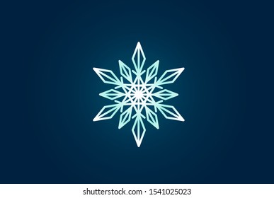 Geometric winter snowflake pattern christmas logo design