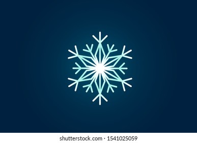 Geometric winter snowflake pattern christmas logo design