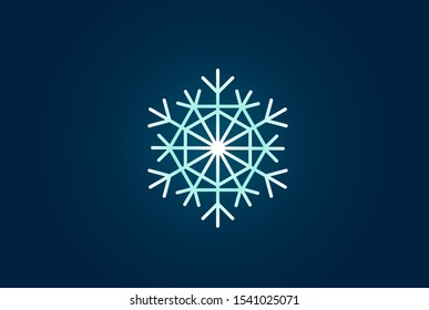 Geometric winter snowflake pattern christmas logo design