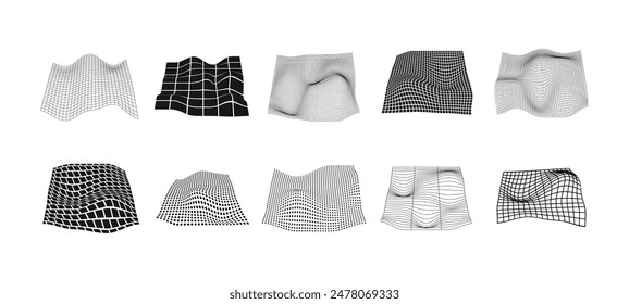 Geometric Wireframe Mesh Vector Set