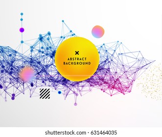 Geometric Wireframe Vector Design with Bauble Elements and Particles for Posters, Covers, Banners, Flyers and Placards.