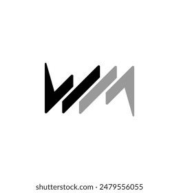 geometric WM initials design logo