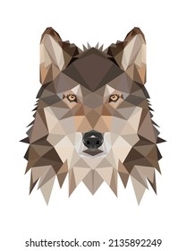 Vector de rostro de lobo geométrico Ilustración