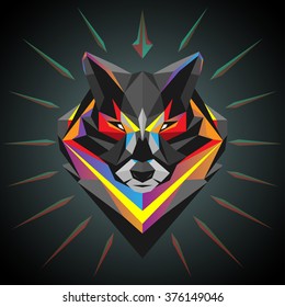 Geometric Wolf Head