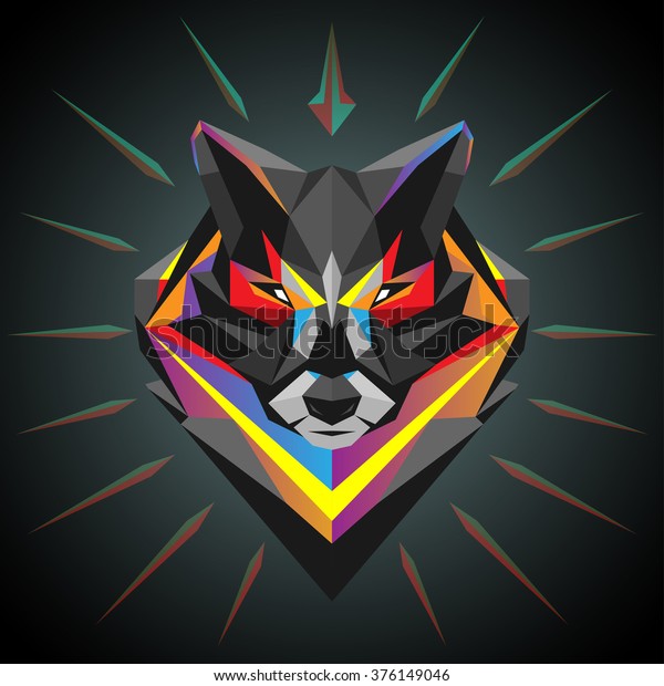 Geometric Wolf Head Stock Vector Royalty Free 376149046