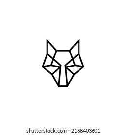 geometric Wolf head line logo design vector