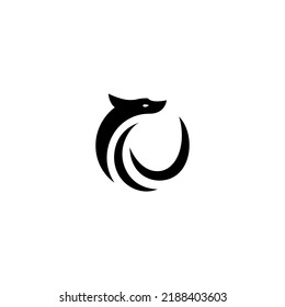 Geometric Wolf Head Line Logo Design Vector