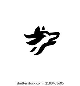 Geometric Wolf Head Line Logo Design Vector