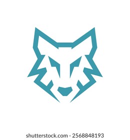 Geometric Wolf Head Line Logo Design Template. wolf line art icon Vector illustration