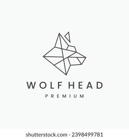  geometric wolf head logo design template