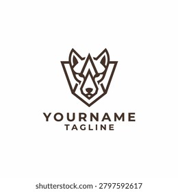 Geometric wolf head logo designs