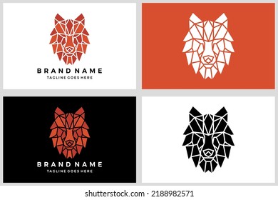 Geometric Wolf Head Logo Icon Vector