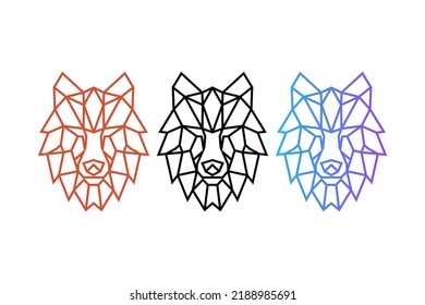 Geometric Wolf Head Logo Icon Vector Illustration