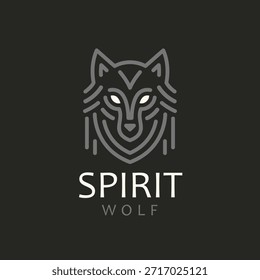 Logotipo geométrico de la cabeza del lobo. Diseño estilizado del lobo.