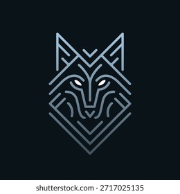 Logotipo geométrico de la cabeza del lobo. Diseño estilizado del lobo.
