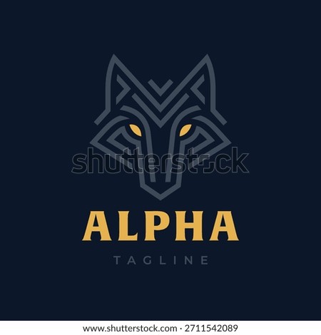 Geometric Wolf Head Logo. Stylized Wolf Design.