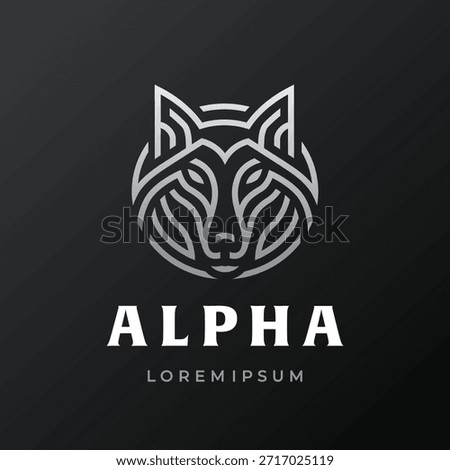 Geometric Wolf Head Logo. Stylized Wolf Design.