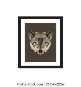 Geometric Wolf Head Low Poly Wolf Wall Art